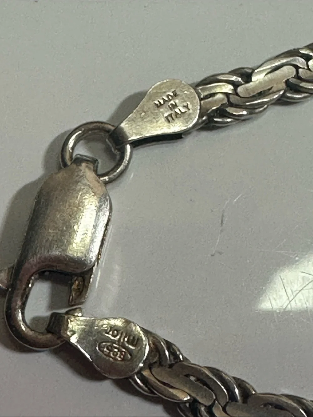 Sterling Silver Rope Chain Necklace - 20 grams  24 inch long